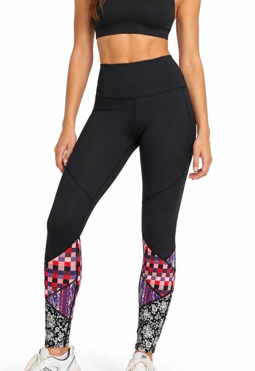 Free People Pants - Free People FP Movement Daredevil High Rise Mixed Print Leggings Black Medium